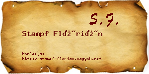 Stampf Flórián névjegykártya